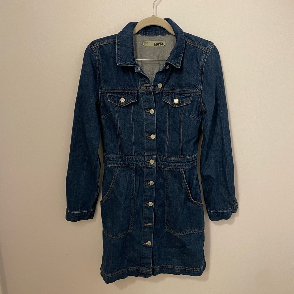 Mini long sleeve denim dress